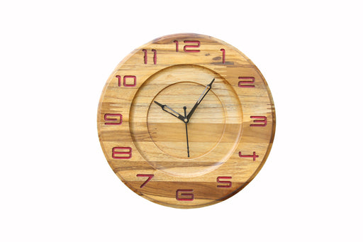 Teak Wood Wall Clock - W-10G