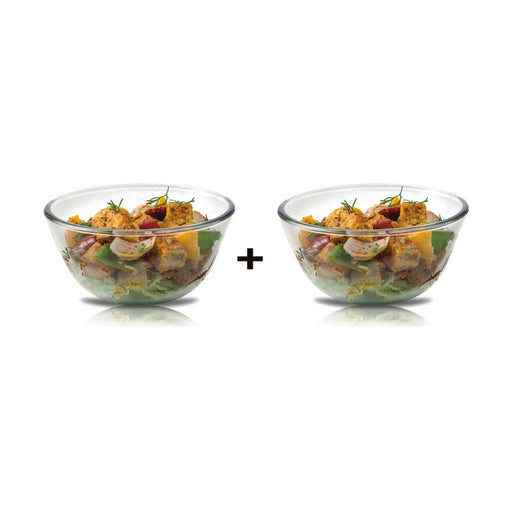 Signoraware Borosilicate Glass 1000 ml + 1000 ml Mixing Bowl Combos