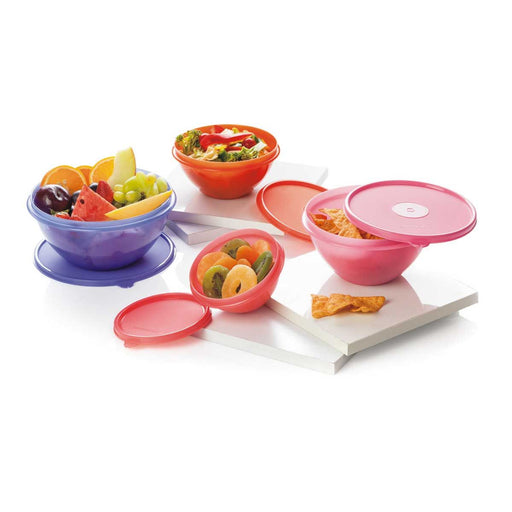 Signoraware Wonder Bowl Storage Container Round, Set of 4 ( 1800 ml. + 1200 ml.+ 800 ml.+ 400 ml.)