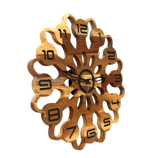 Teak Wood Wall Clock - W-3T