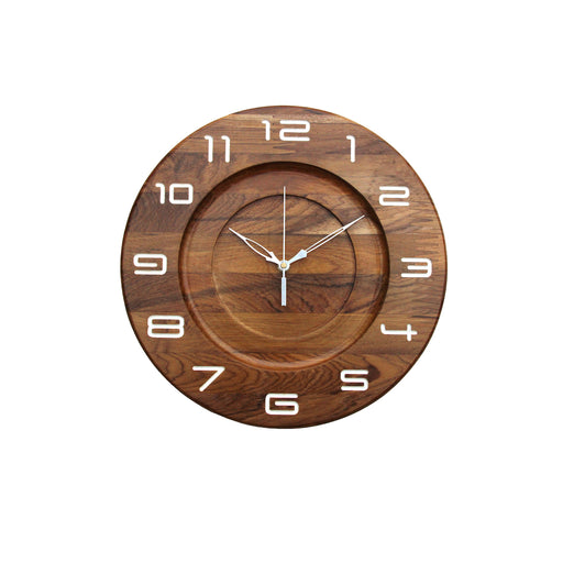 Teak Wood Wall Clock - W-12V