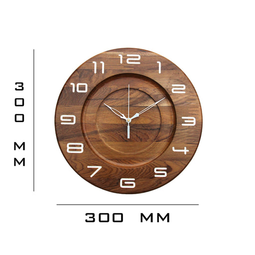 Teak Wood Wall Clock - W-12V