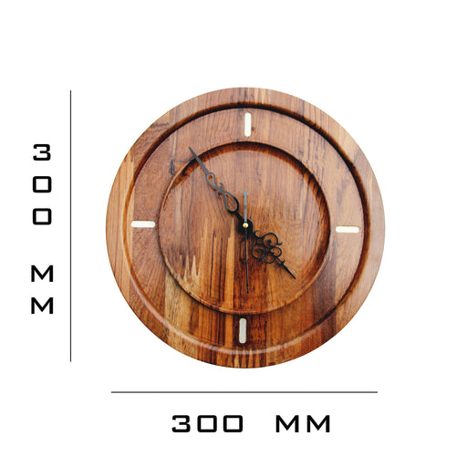 Teak Wood Wall Clock - W-13V