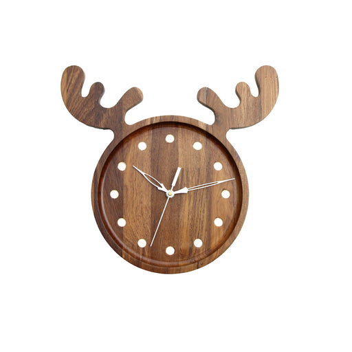 Teak Wood Wall Clock - W-14V