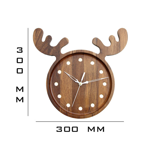 Teak Wood Wall Clock - W-14V