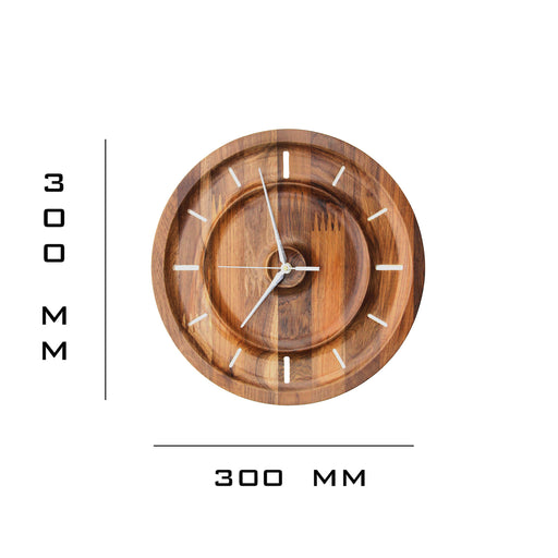 Teak Wood Wall Clock - W-4V