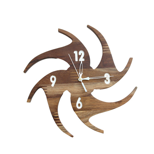 Teak Wood Wall Clock - W-6V