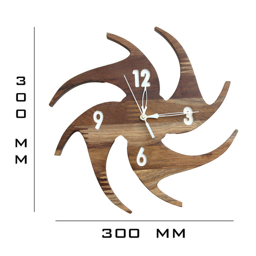 Teak Wood Wall Clock - W-6V