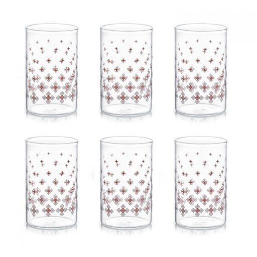 Cello Glass Tumbler - D'ziner Roma Decor Brown Grey - 290 ml - Set of 6